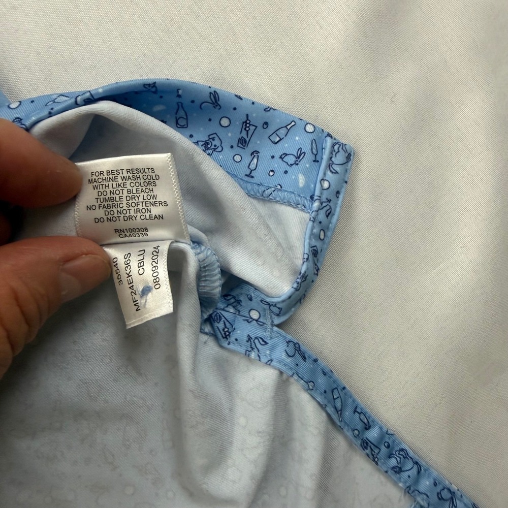 Peter Millar Polo Mens L Blue Novelty Print PELI Cup Team Pelican Summer Comfort - Picture 8 of 10